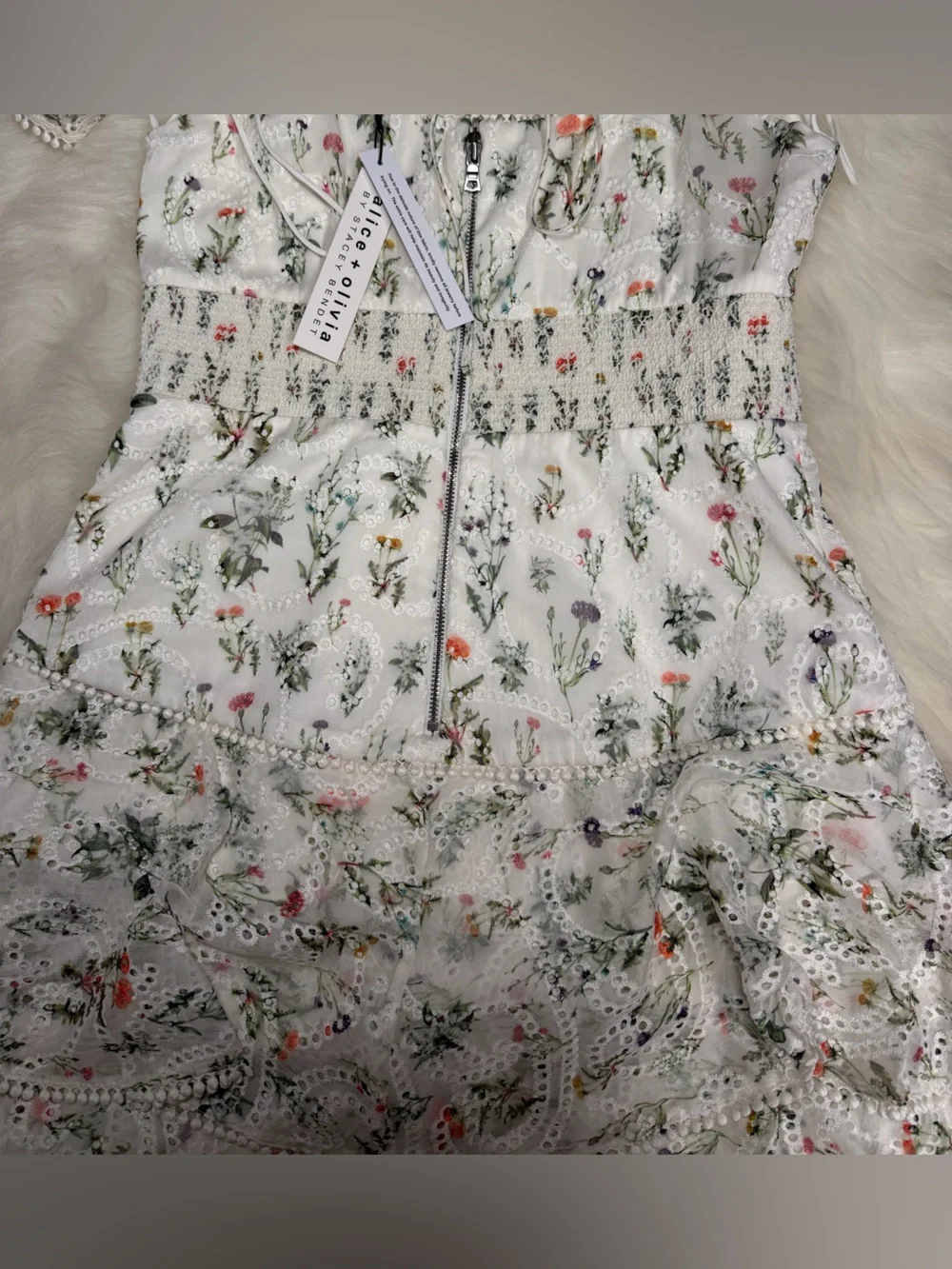 Hartford smocked bustier tiered mini dress - Picture 2 of 4